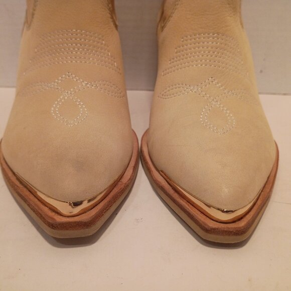 DOLCE VITA "Nashe" Women's Size 8.5 Vanilla Nubuck Western-Style Ankle Booties - Picture 5 of 12